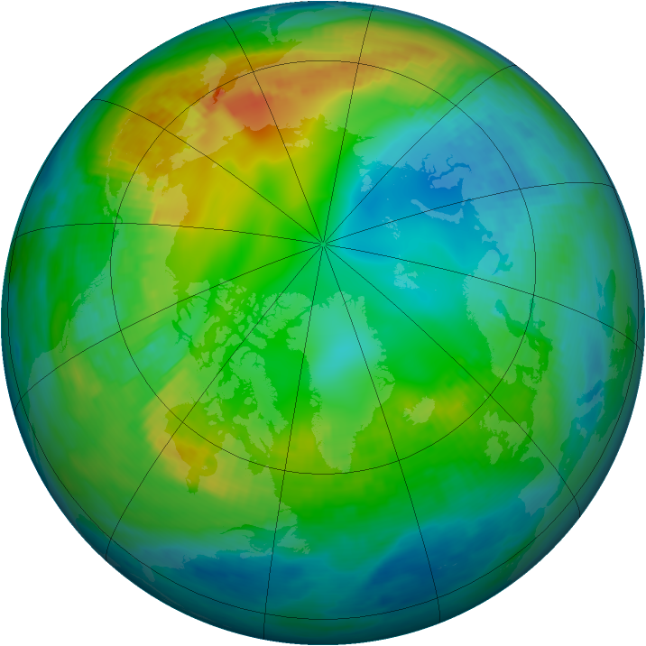 Arctic ozone map for 10 November 1979